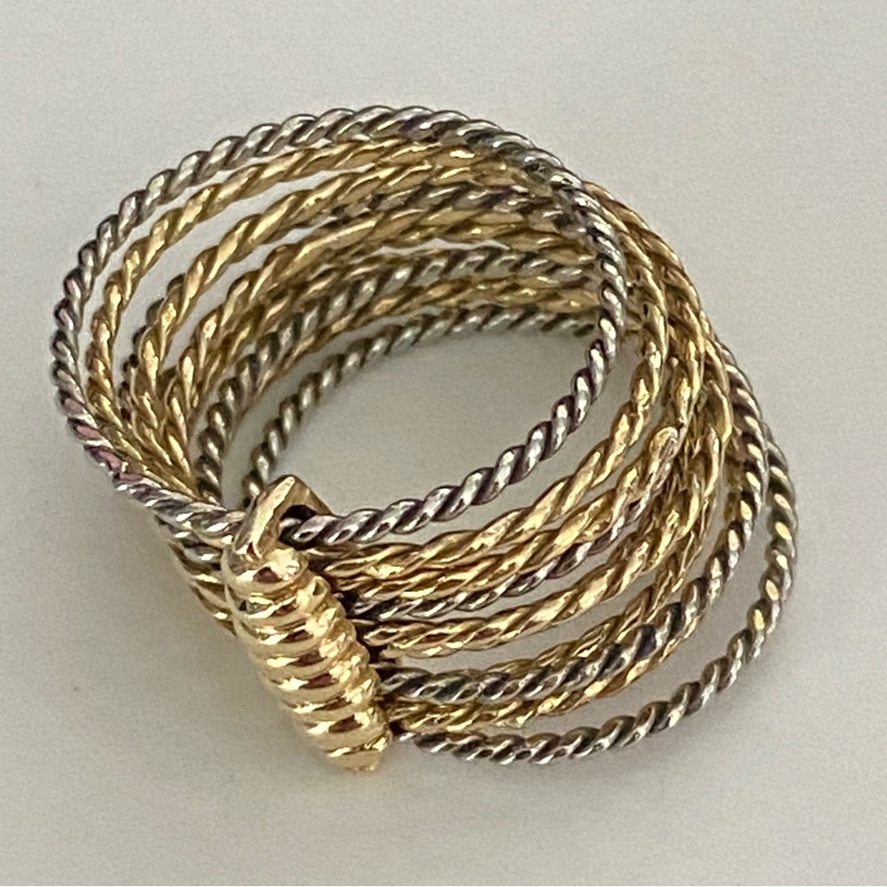 RARE Cartier Vintage Stacked Rope Ring -10 Bands